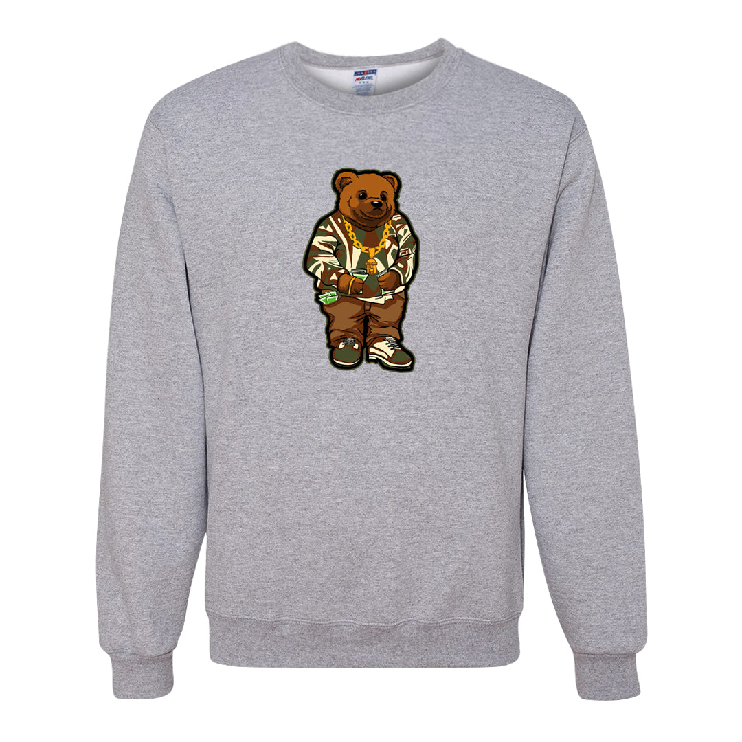 Brown Olive 1s Crewneck Sweatshirt | Sweater Bear, Ash