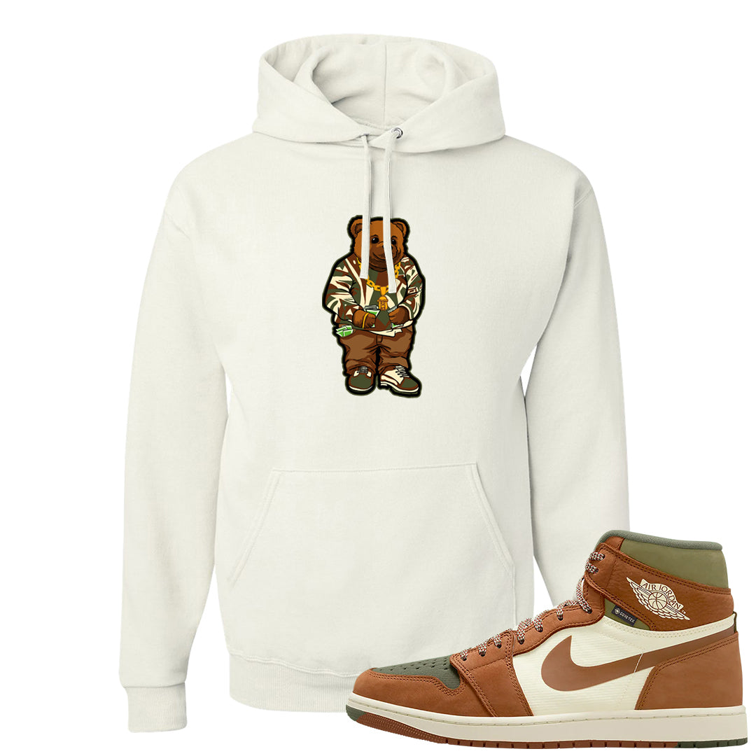 Brown Olive 1s Hoodie | Sweater Bear, White