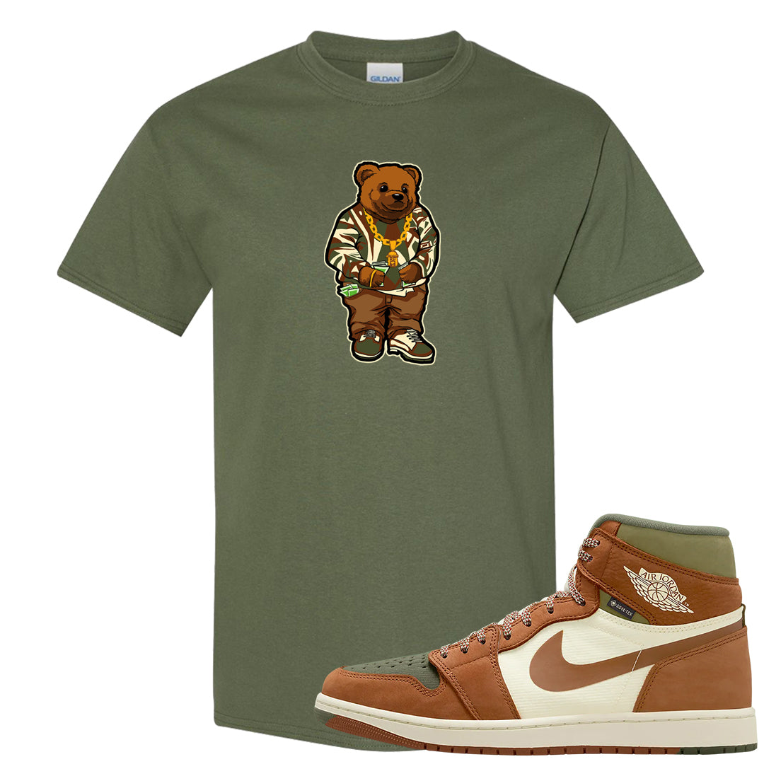 Brown Olive 1s T Shirt | Sweater Bear, Military Green