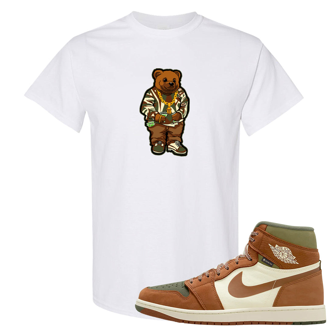 Brown Olive 1s T Shirt | Sweater Bear, White