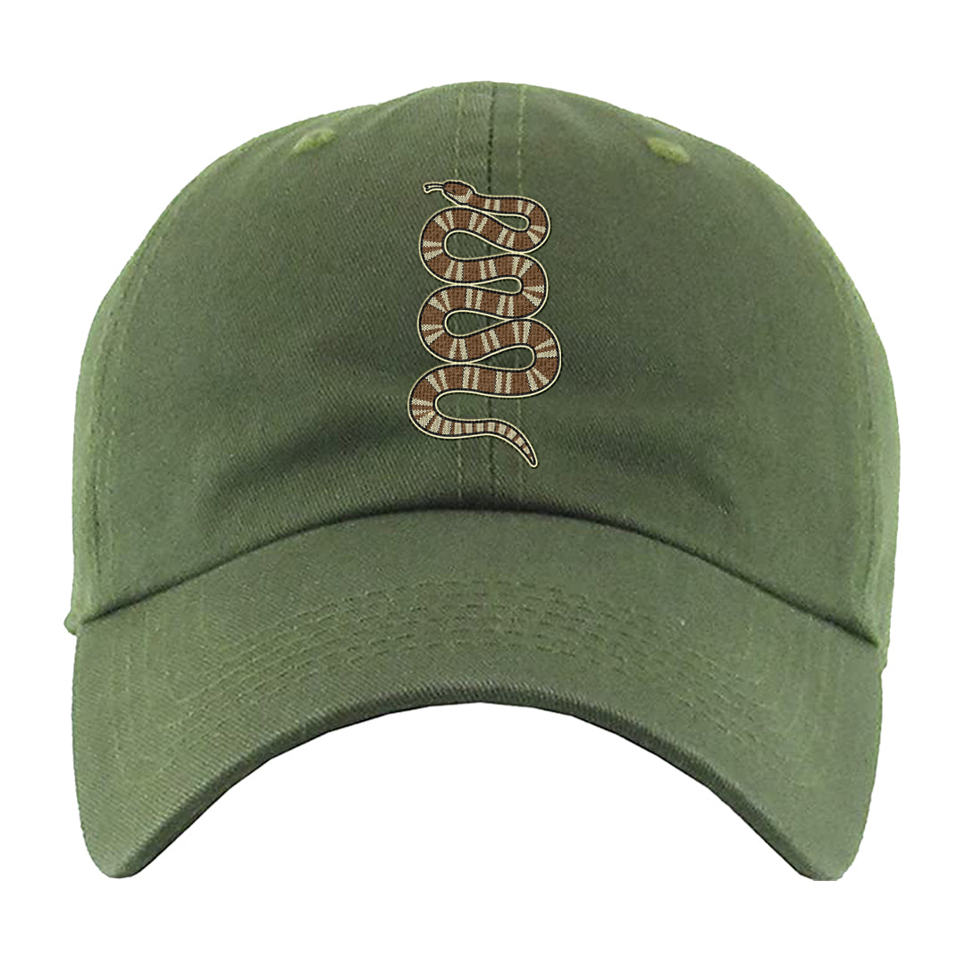 Brown Olive 1s Dad Hat | Coiled Snake, Olive