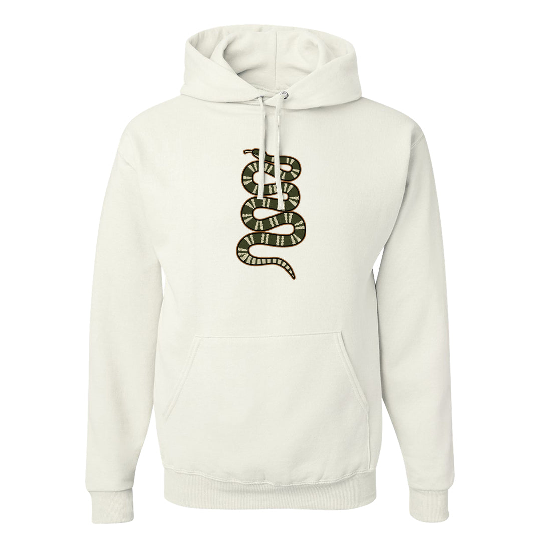 Brown Olive 1s Hoodie | Coiled Snake, White