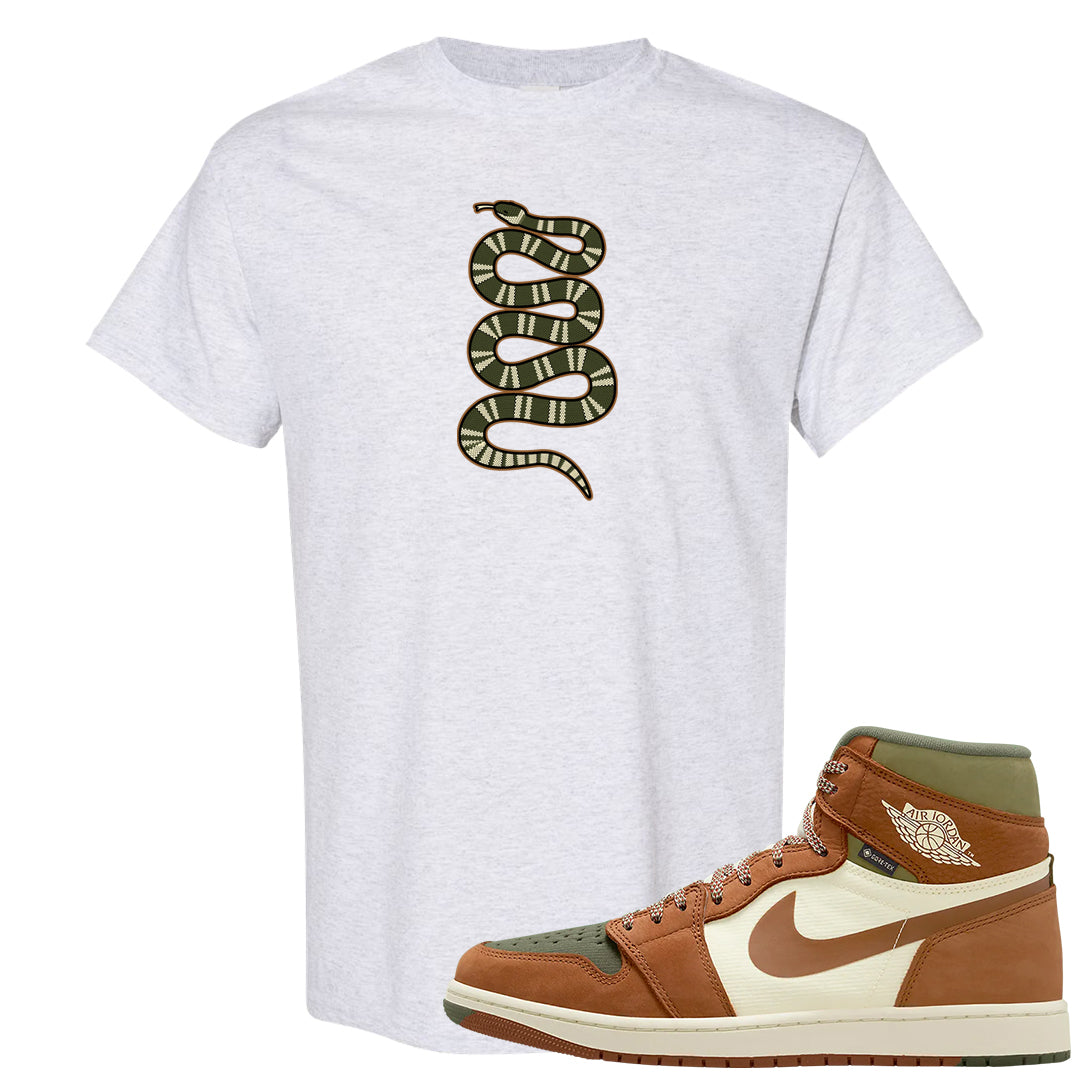 Brown Olive 1s T Shirt | Coiled Snake, Ash