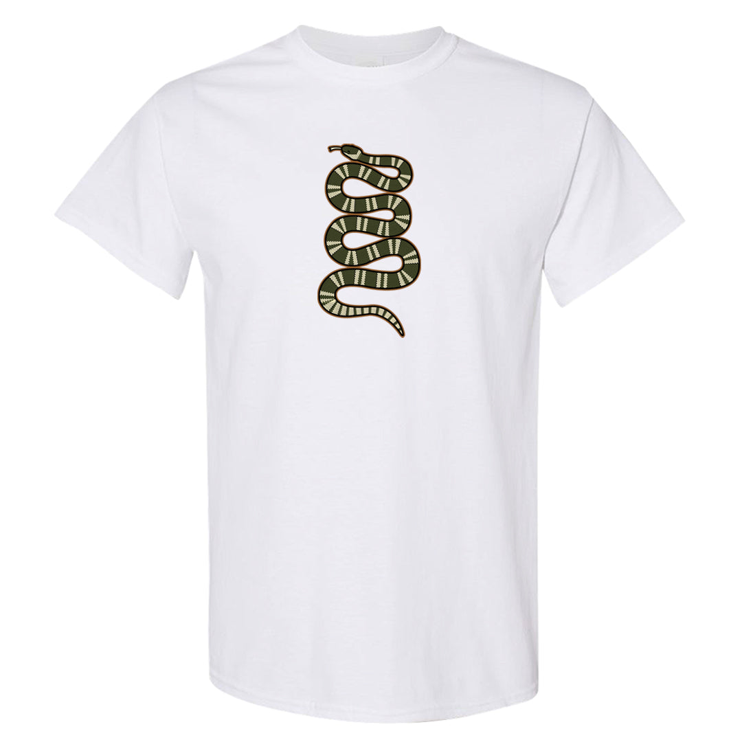 Brown Olive 1s T Shirt | Coiled Snake, White