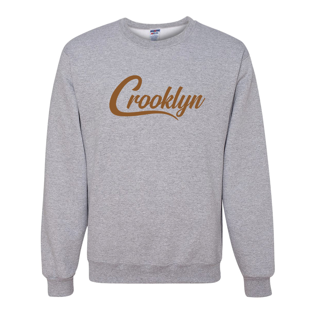 Brown Olive 1s Crewneck Sweatshirt | Crooklyn, Ash
