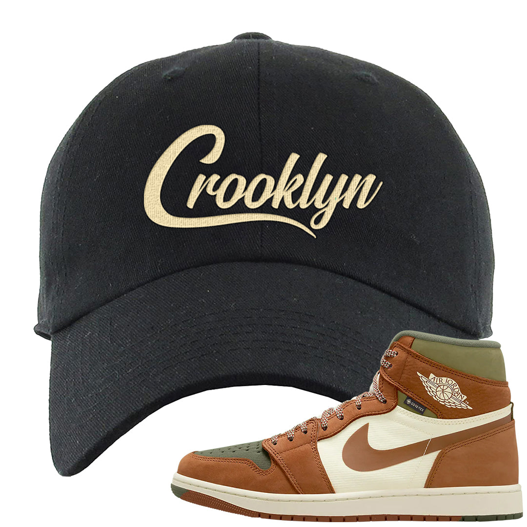 Brown Olive 1s Dad Hat | Crooklyn, Black