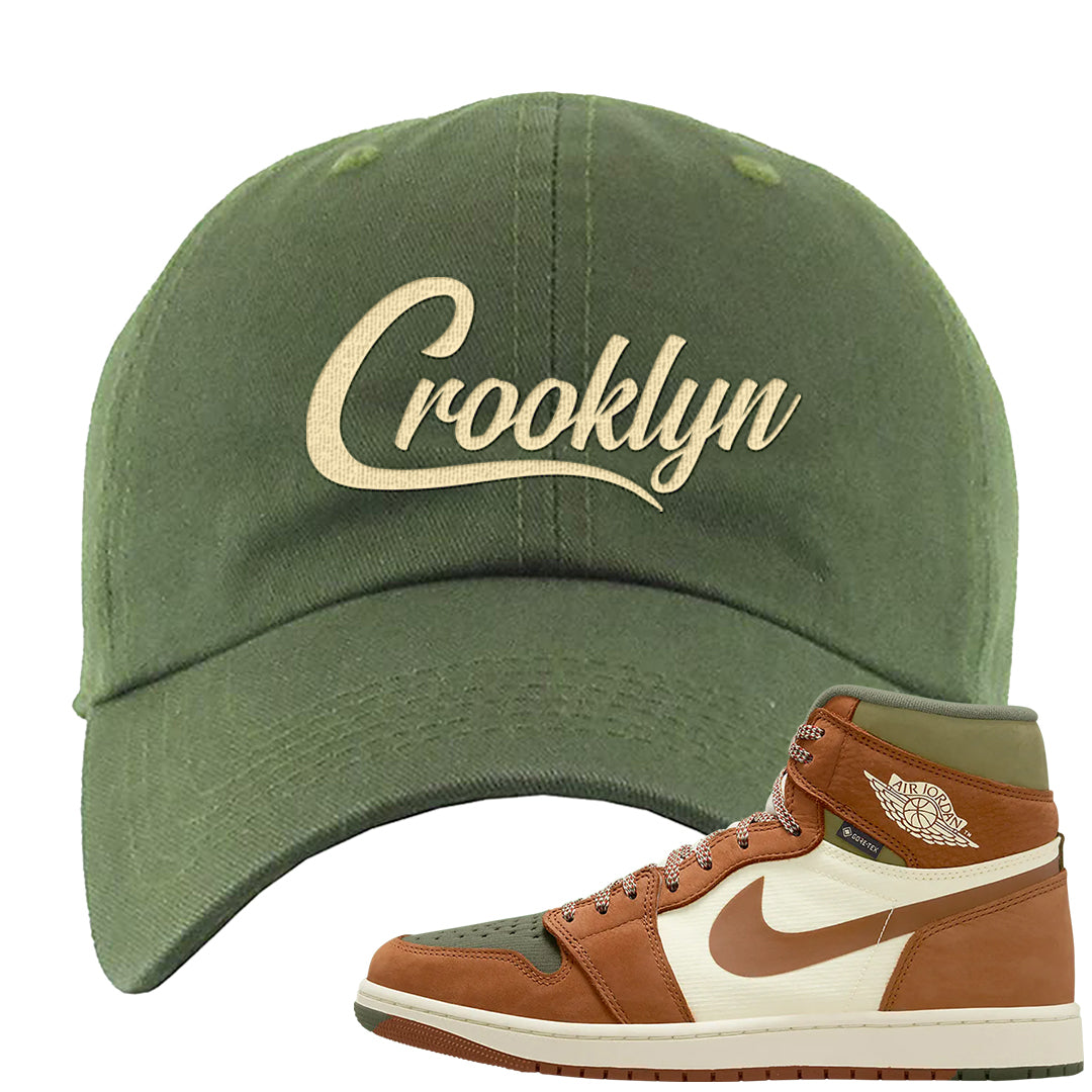 Brown Olive 1s Dad Hat | Crooklyn, Olive