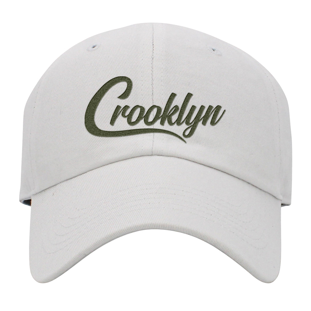 Brown Olive 1s Dad Hat | Crooklyn, White