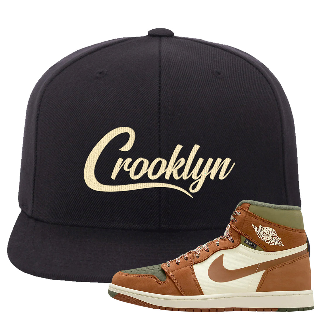 Brown Olive 1s Snapback Hat | Crooklyn, Black