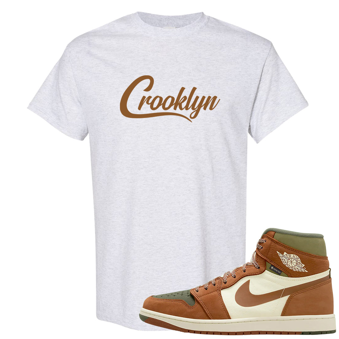 Brown Olive 1s T Shirt | Crooklyn, Ash