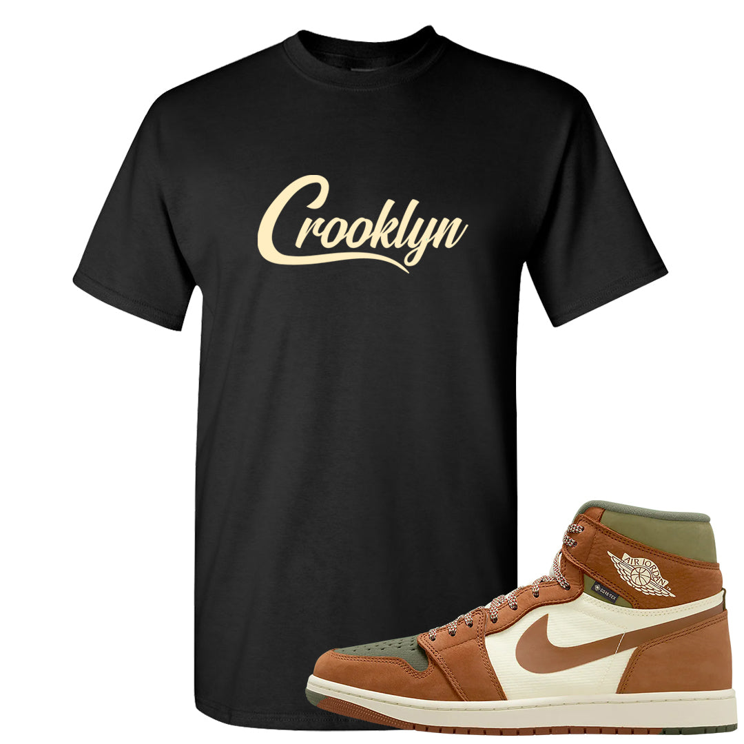 Brown Olive 1s T Shirt | Crooklyn, Black