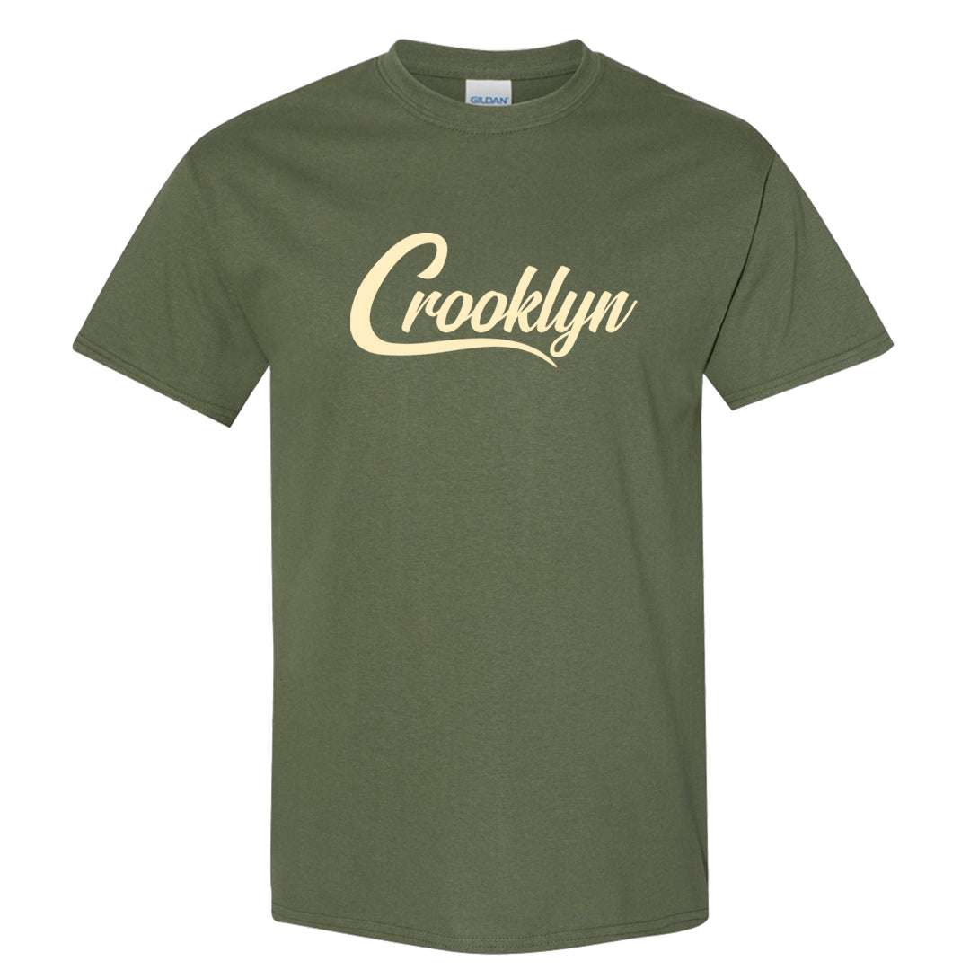 Brown Olive 1s T Shirt | Crooklyn, Military Green