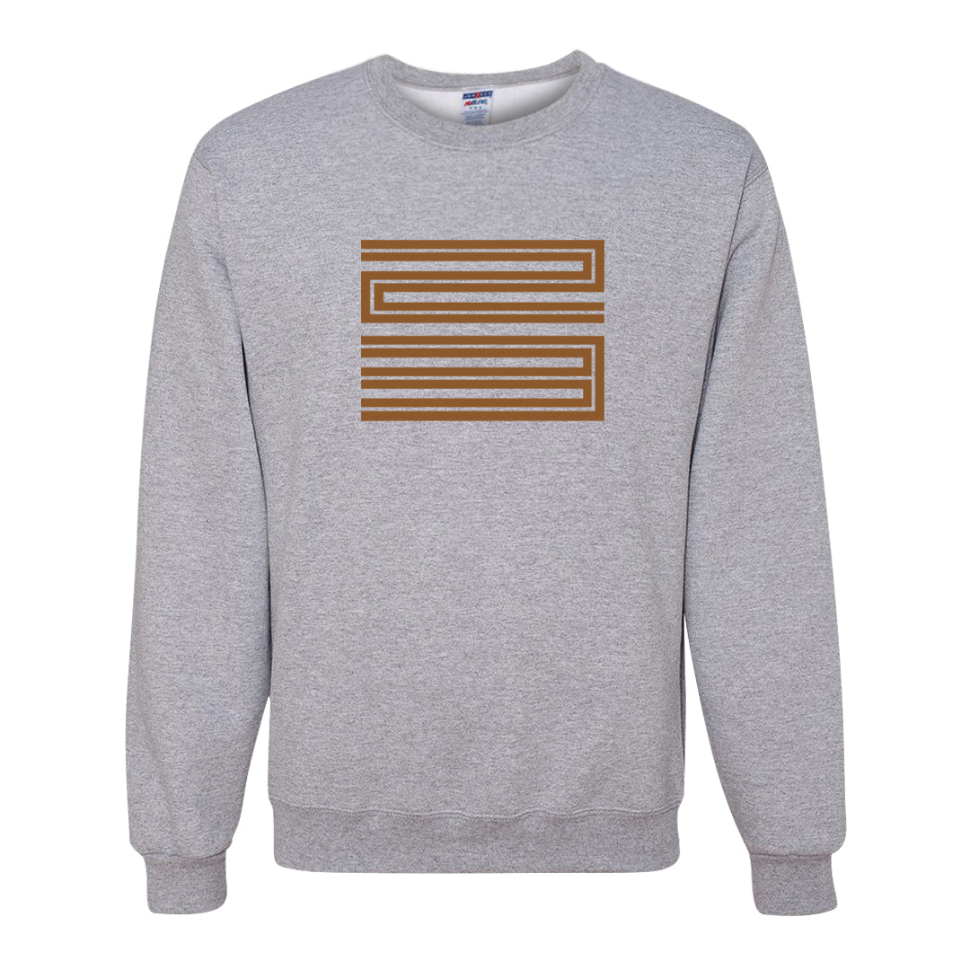 Brown Olive 1s Crewneck Sweatshirt | Double Line 23, Ash