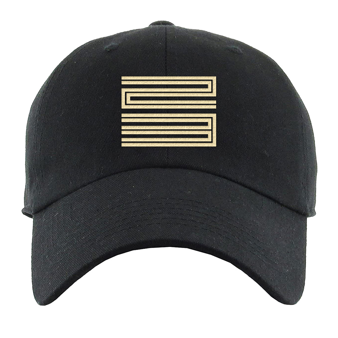 Brown Olive 1s Dad Hat | Double Line 23, Black