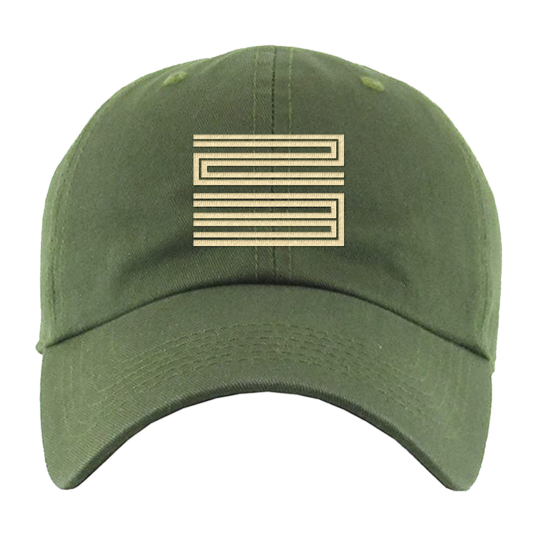 Brown Olive 1s Dad Hat | Double Line 23, Olive