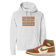 Brown Olive 1s Hoodie | Double Line 23, Ash