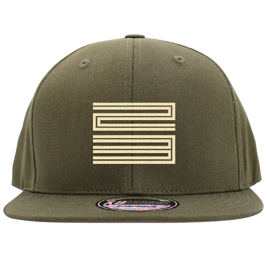 Brown Olive 1s Snapback Hat | Double Line 23, Olive