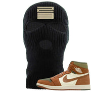 Brown Olive 1s Ski Mask | Double Line 23, Black