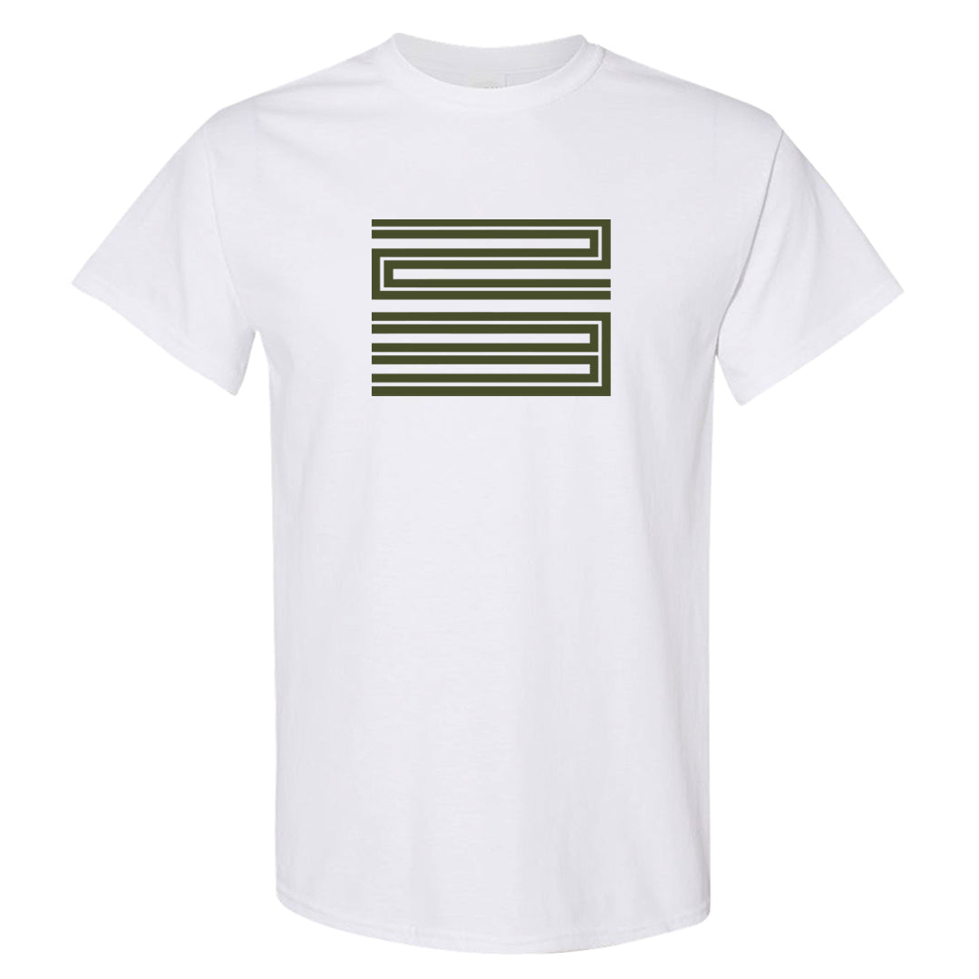 Brown Olive 1s T Shirt | Double Line 23, White