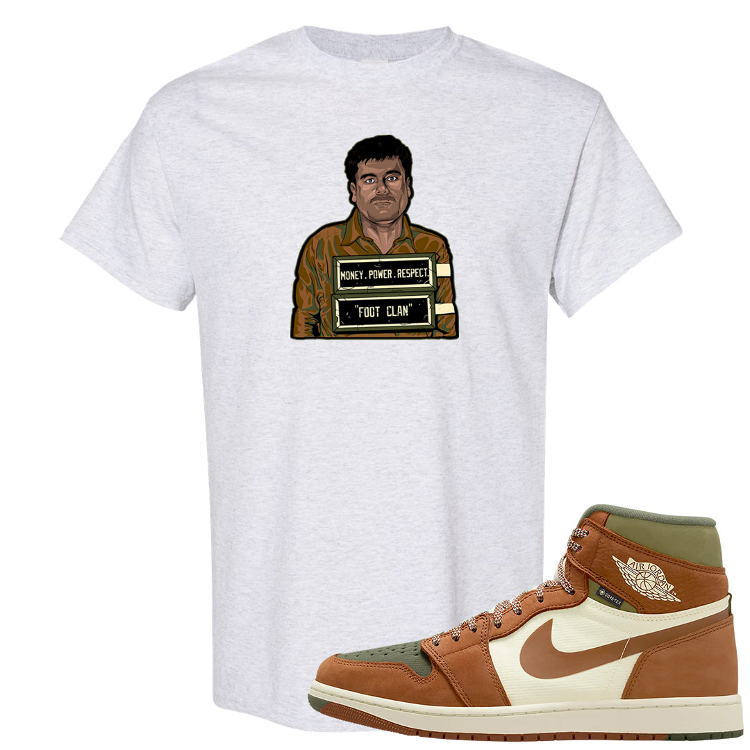 Brown Olive 1s T Shirt | El Chapo Illustration, Ash