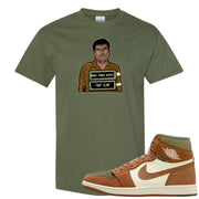 Brown Olive 1s T Shirt | El Chapo Illustration, Military Green