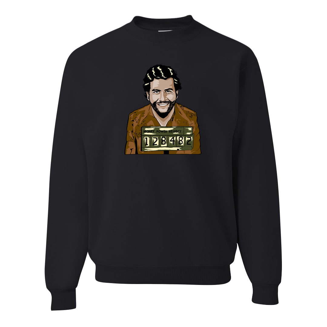 Brown Olive 1s Crewneck Sweatshirt | Escobar Illustration, Black