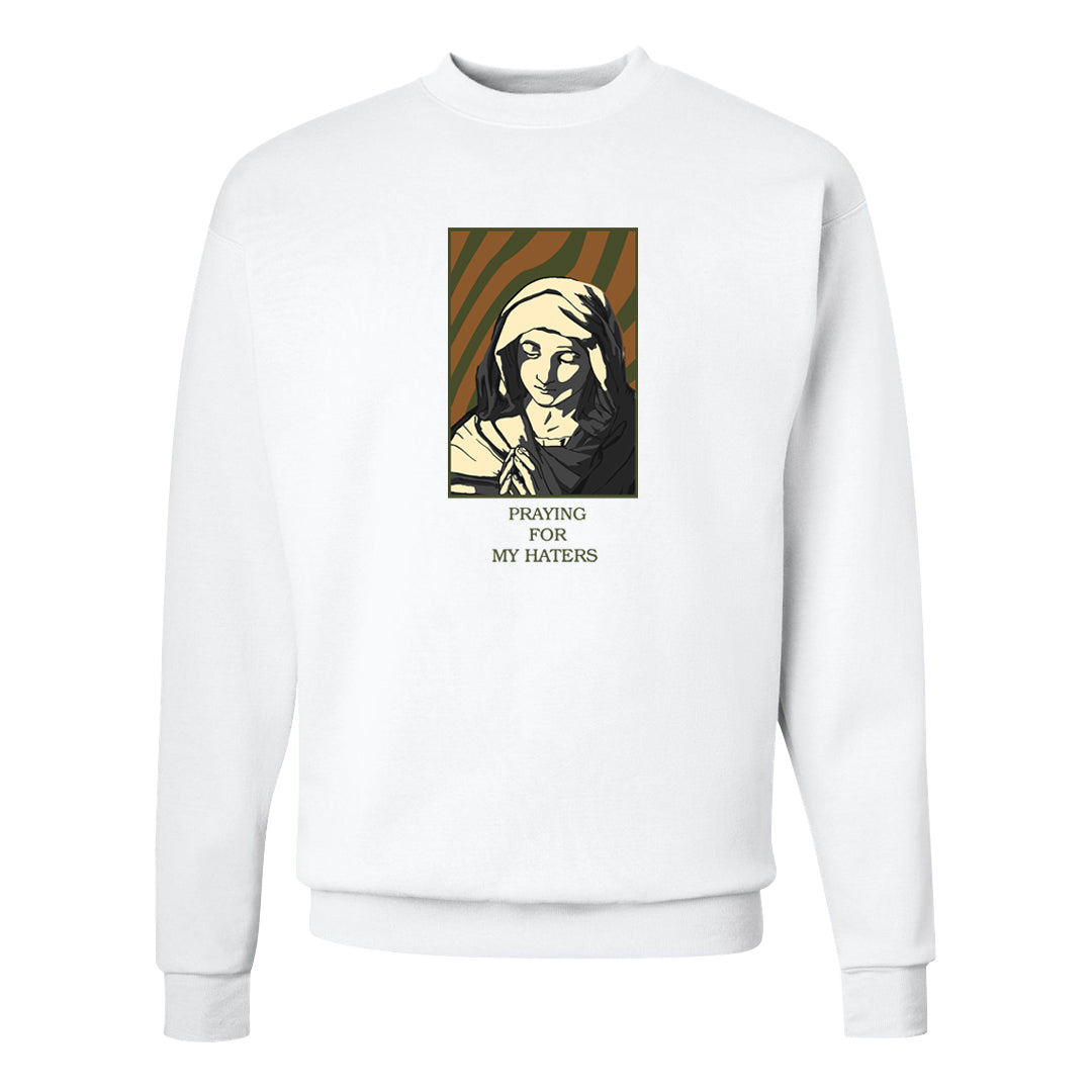 Brown Olive 1s Crewneck Sweatshirt | God Told Me, White