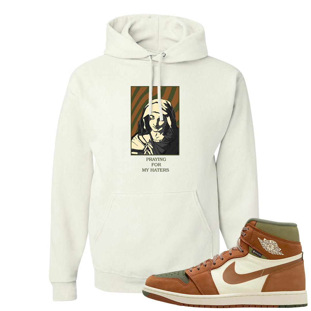 Brown Olive 1s Hoodie | God Told Me, White