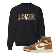 Brown Olive 1s Crewneck Sweatshirt | Lover, Black