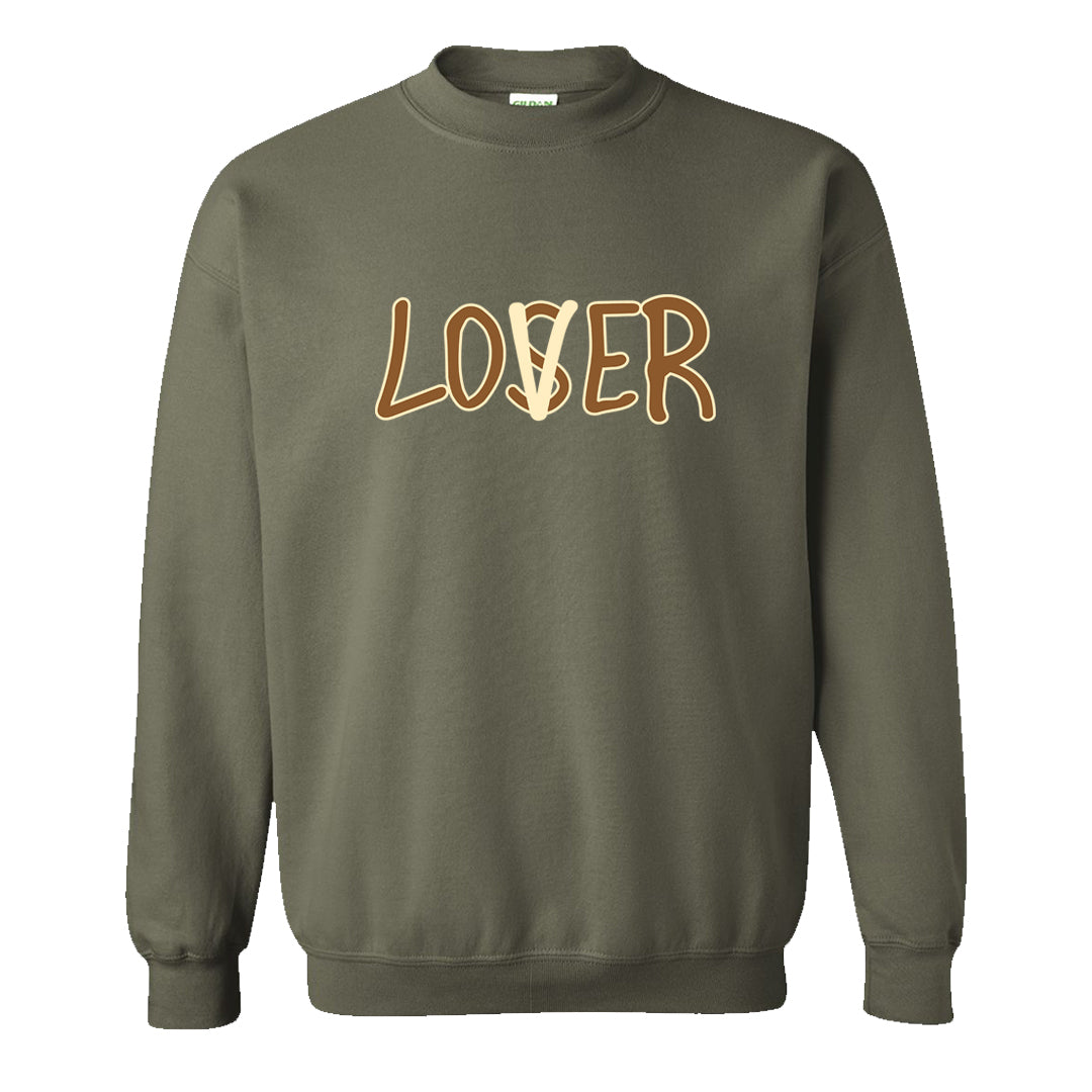 Brown Olive 1s Crewneck Sweatshirt | Lover, Military Green