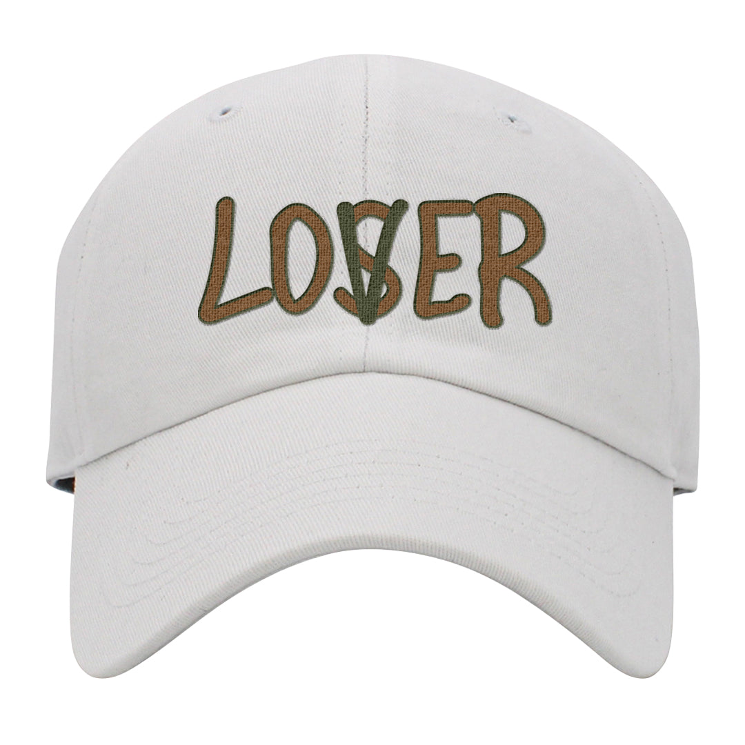 Brown Olive 1s Dad Hat | Lover, White