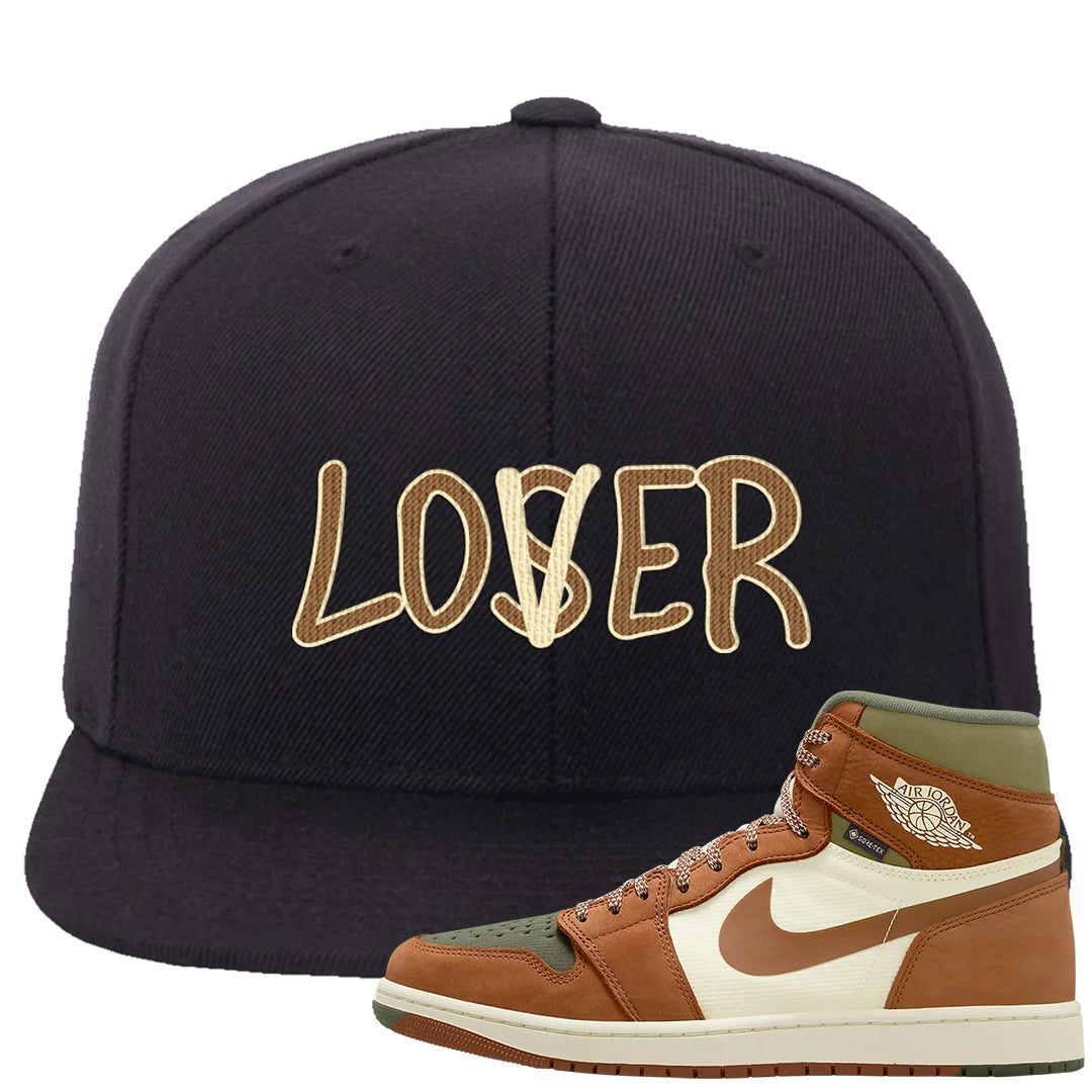 Brown Olive 1s Snapback Hat | Lover, Black