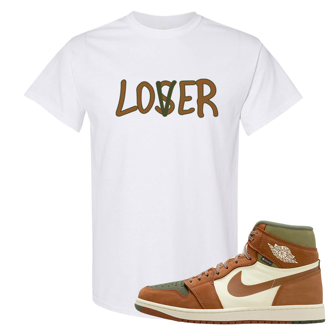 Brown Olive 1s T Shirt | Lover, White