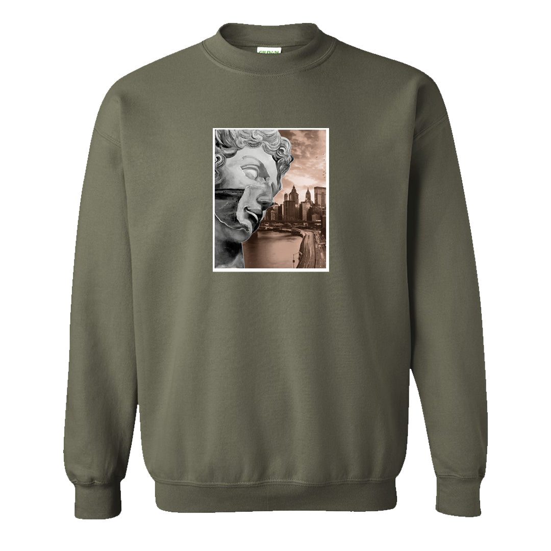 Brown Olive 1s Crewneck Sweatshirt | Miguel, Military Green