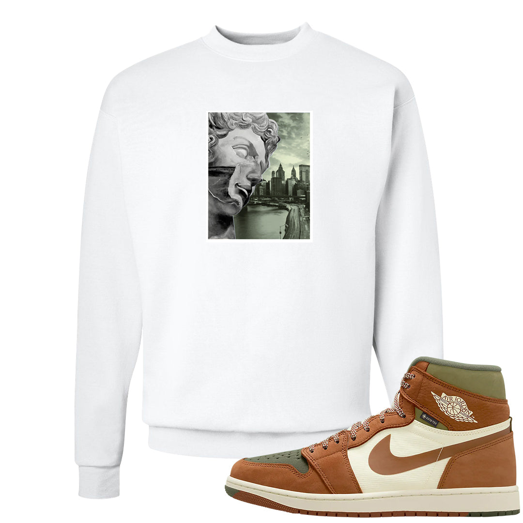 Brown Olive 1s Crewneck Sweatshirt | Miguel, White