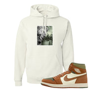 Brown Olive 1s Hoodie | Miguel, White