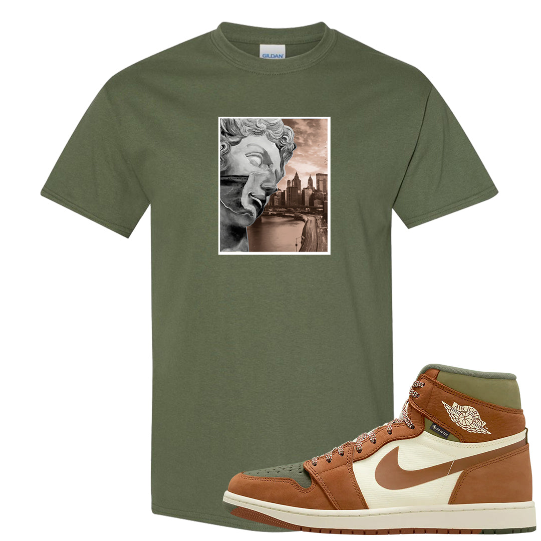Brown Olive 1s T Shirt | Miguel, Military Green