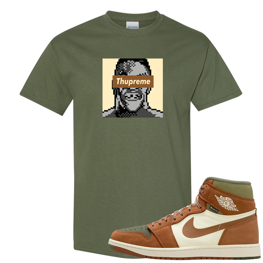 Brown Olive 1s T Shirt | Thupreme, Military Green