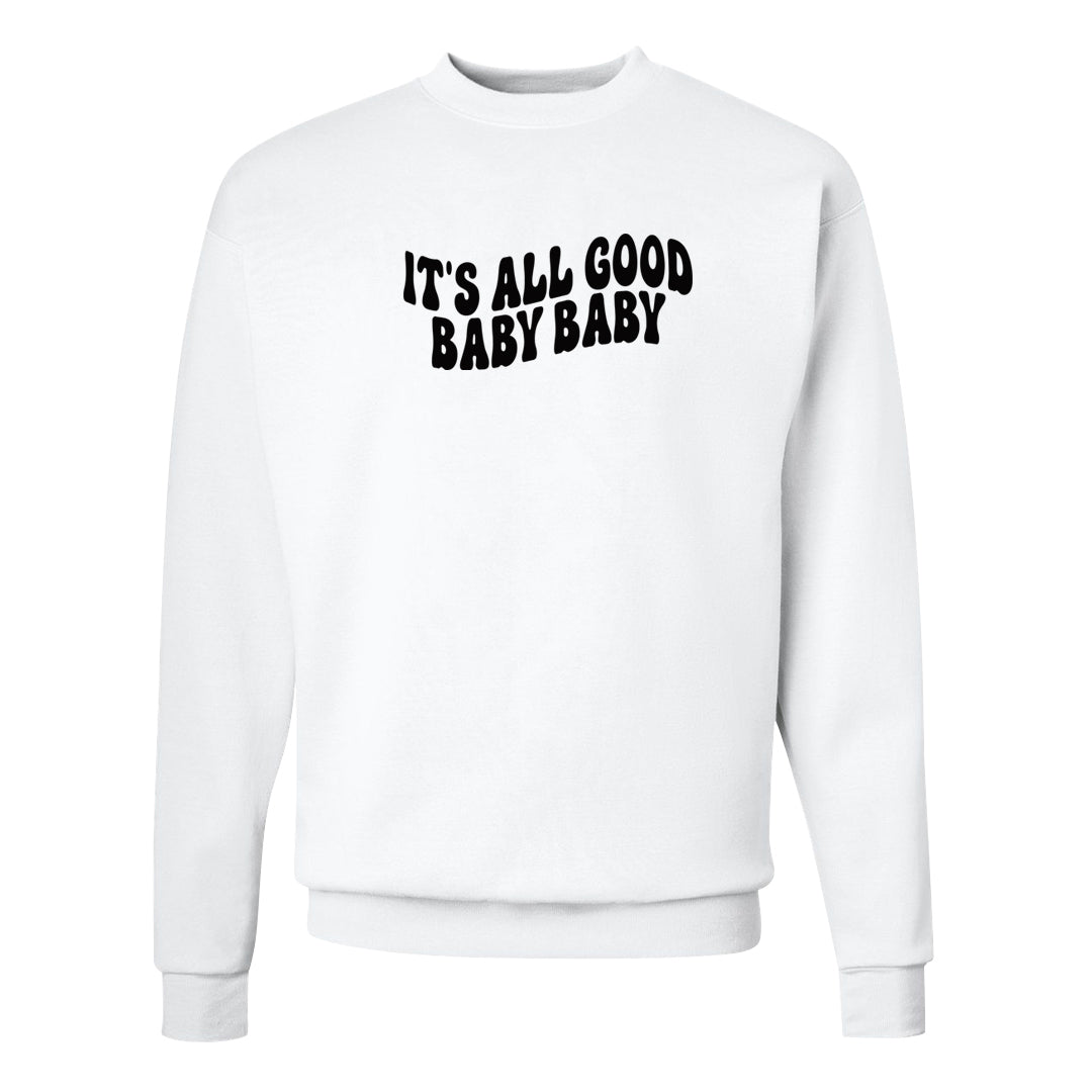 Elephant Print OG 1s Crewneck Sweatshirt | All Good Baby, White