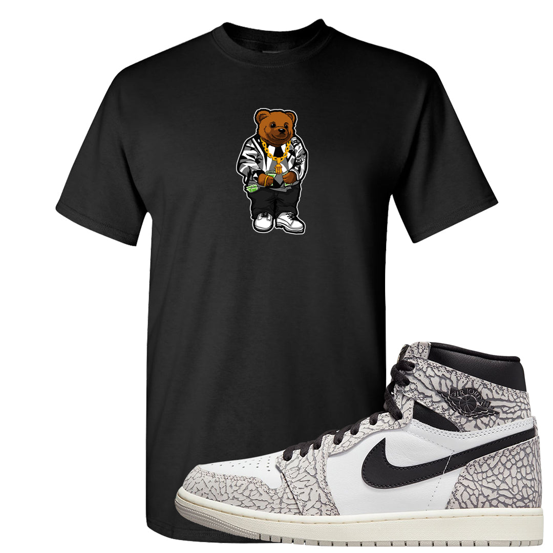 Elephant Print OG 1s T Shirt | Sweater Bear, Black