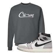 Elephant Print OG 1s Crewneck Sweatshirt | Chiraq, Smoke Grey