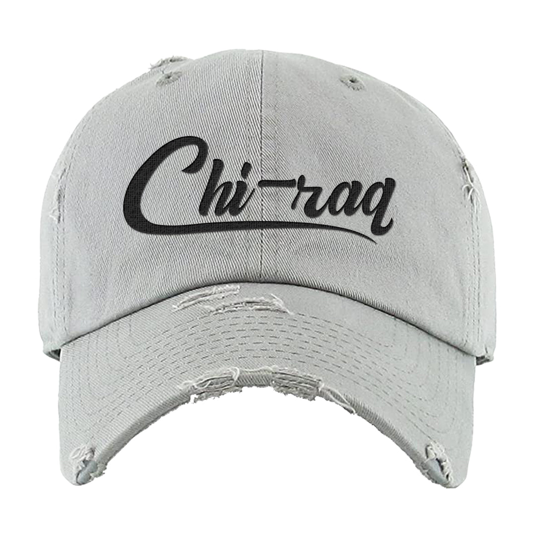 Elephant Print OG 1s Distressed Dad Hat | Chiraq, Light Gray