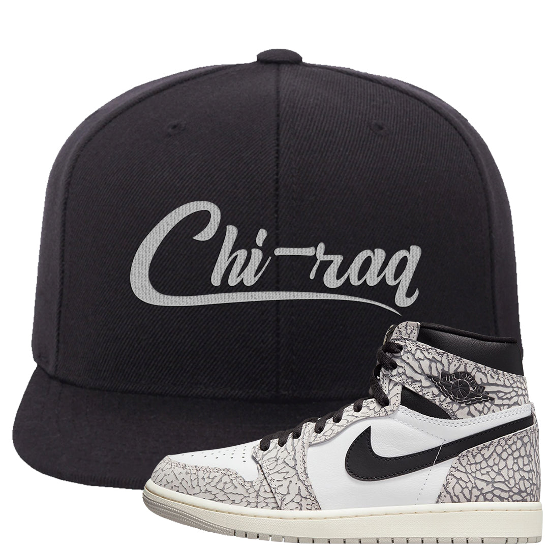 Elephant Print OG 1s Snapback Hat | Chiraq, Black