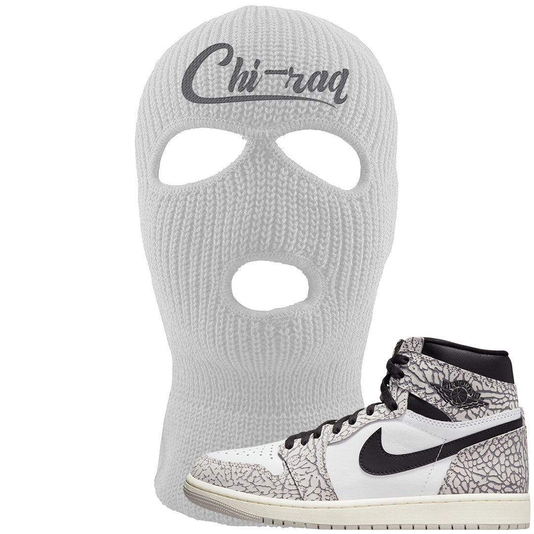 Elephant Print OG 1s Ski Mask | Chiraq, White