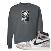 Elephant Print OG 1s Crewneck Sweatshirt | God Told Me, Smoke Grey
