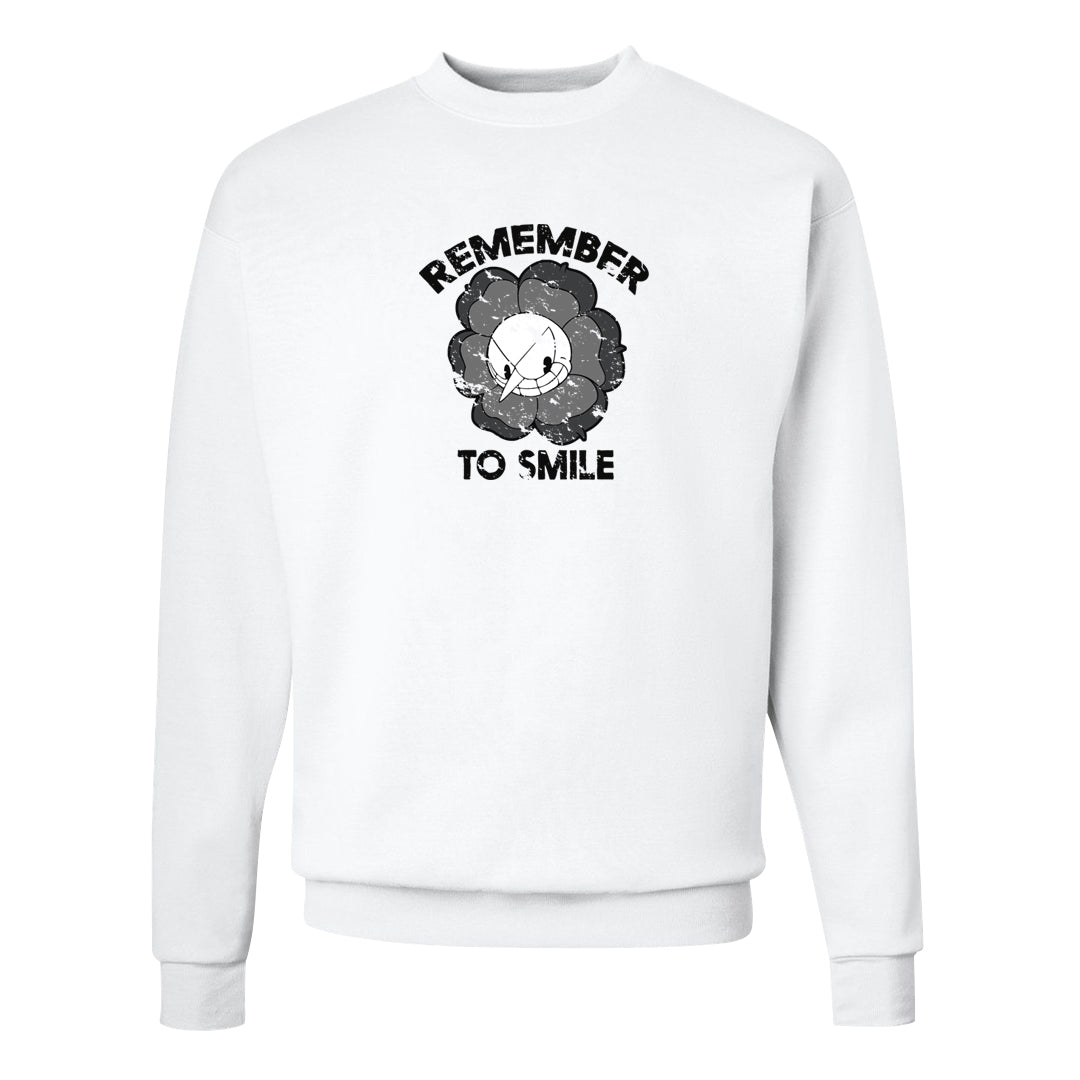 Elephant Print OG 1s Crewneck Sweatshirt | Remember To Smile, White