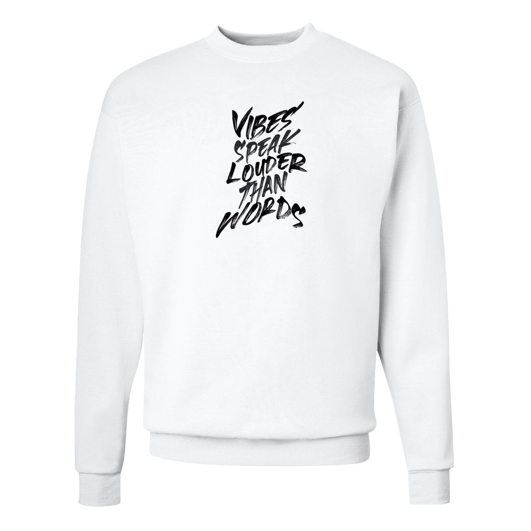 Elephant Print OG 1s Crewneck Sweatshirt | Vibes Speak Louder Than Words, White