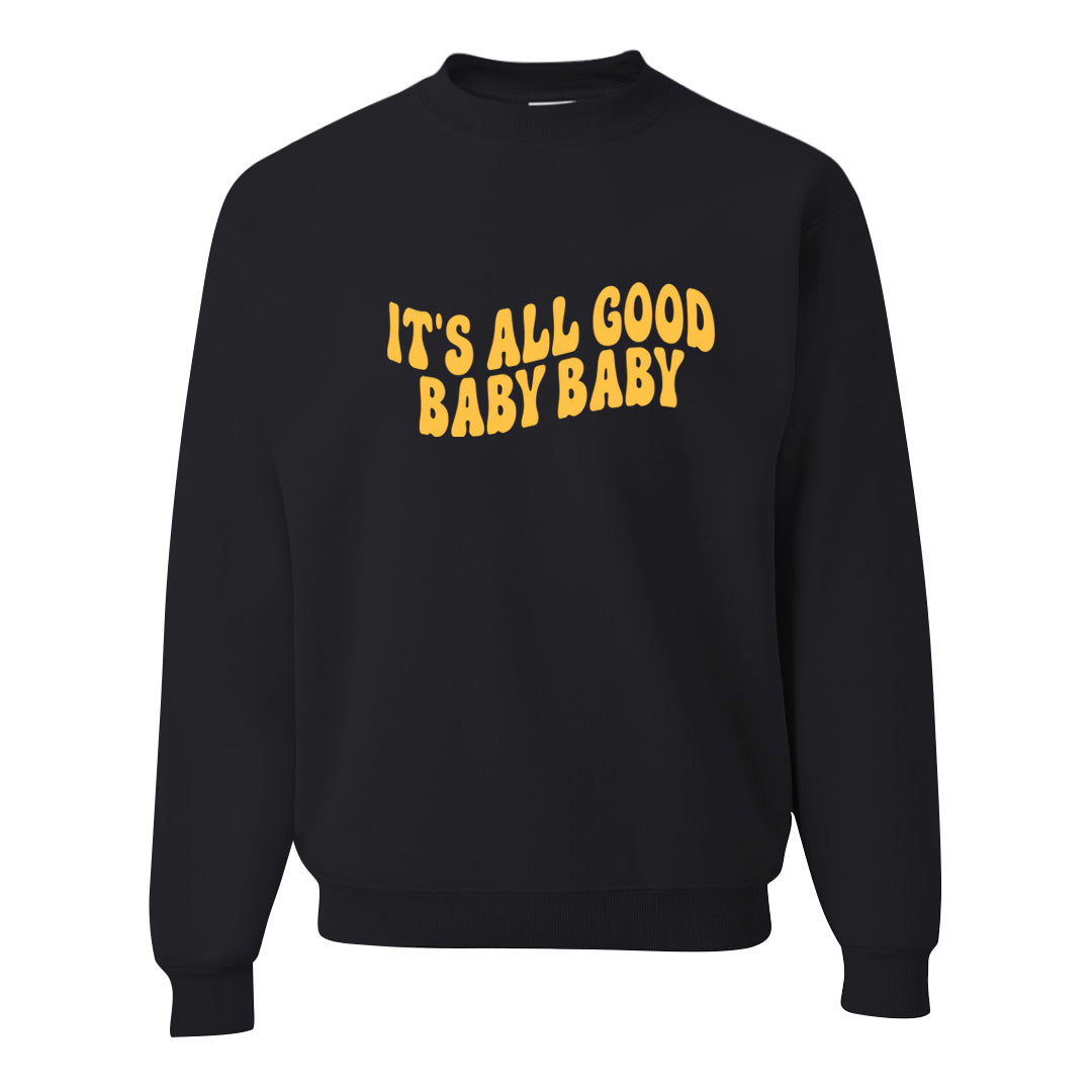 Flyease Yellow Ochre 1s Crewneck Sweatshirt | All Good Baby, Black