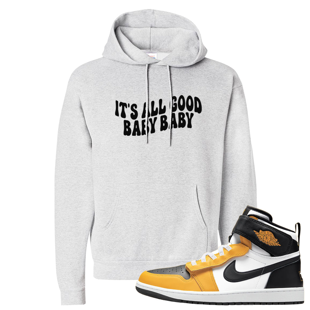 Flyease Yellow Ochre 1s Hoodie | All Good Baby, Ash