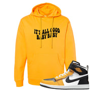 Flyease Yellow Ochre 1s Hoodie | All Good Baby, Gold